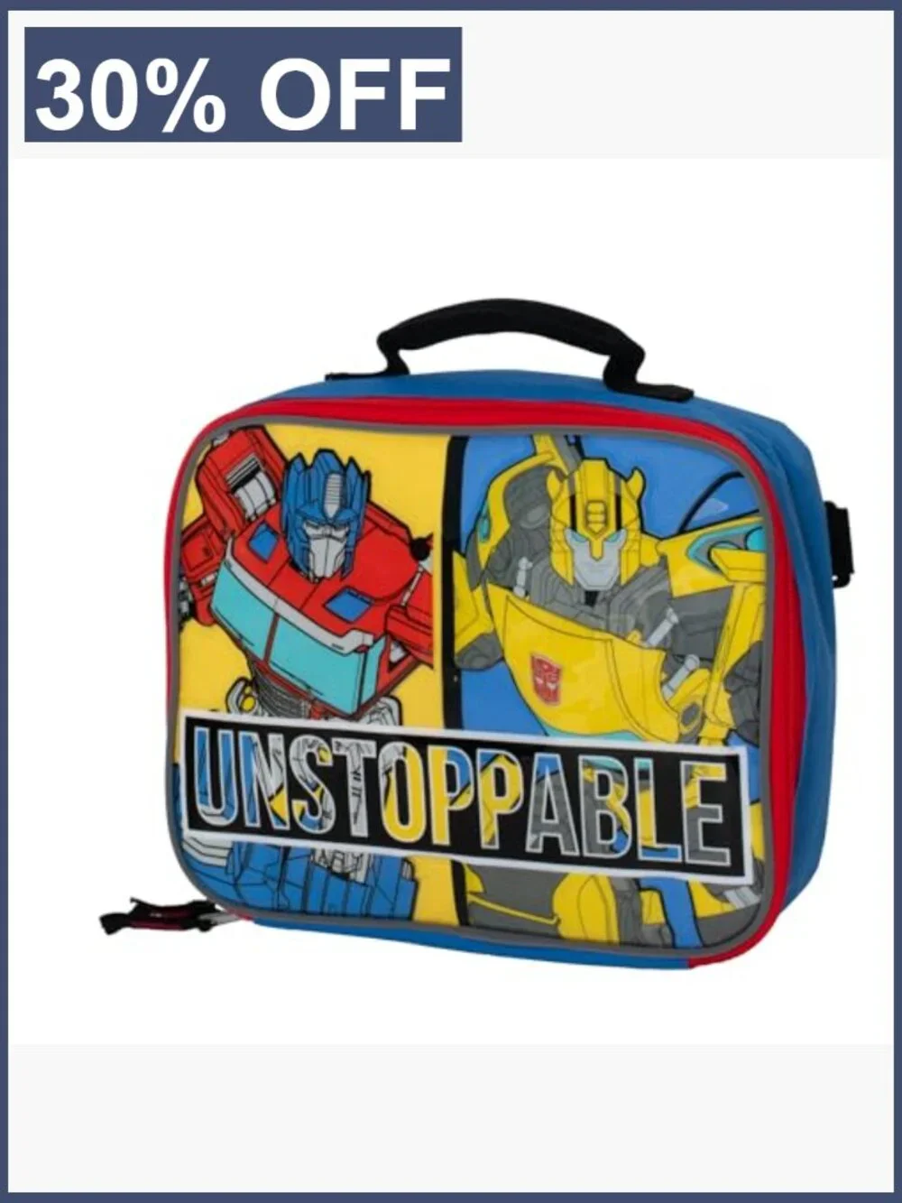 Transformers Backpack Set for Kids - 5 Piece School Bag with Lunchbox, Blue &